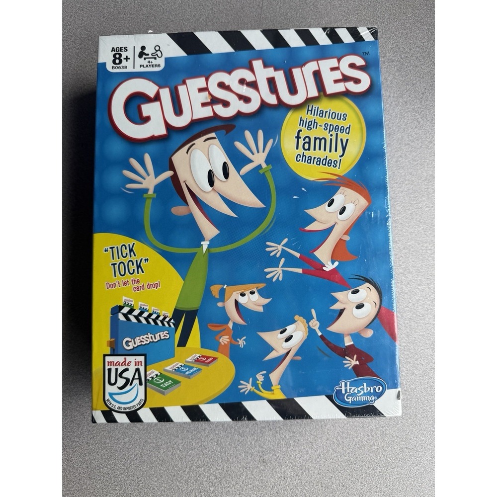 Guesstures Board Game Family Friendly Fun Charades Interactive Hasbro - Sealed